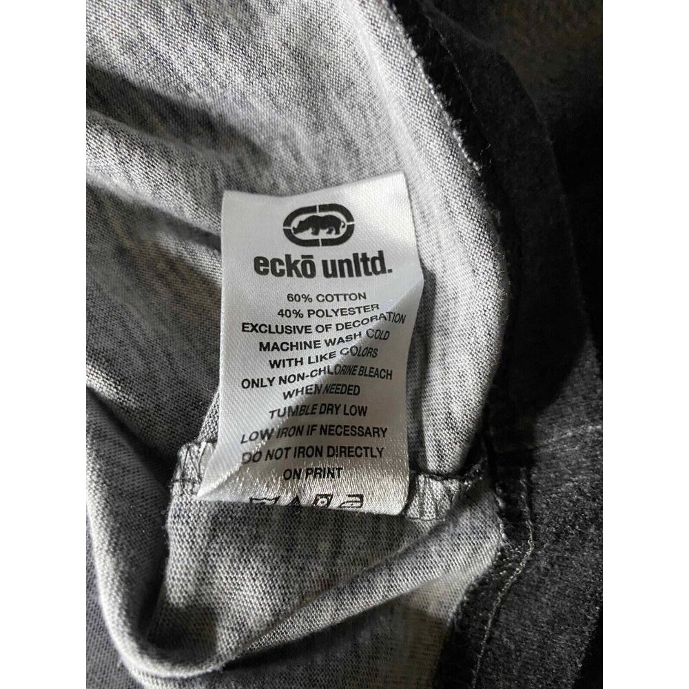 Ecko Unltd. Black White Tie Dye T-Shirt Mens XL Graphic Hip-Hop Tee Y2K - Picture 6 of 8